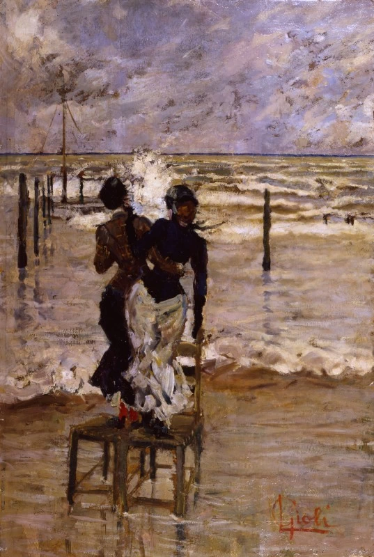 Signore in riva al mare